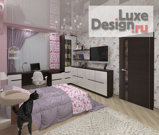 Дизайн интерьера детской "Детская комната для девочки "Париж"" (фото 3)