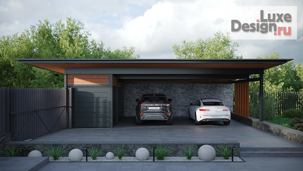 Частная архитектура "КП Ахуны Пенза, навес для авто" (фото 2)