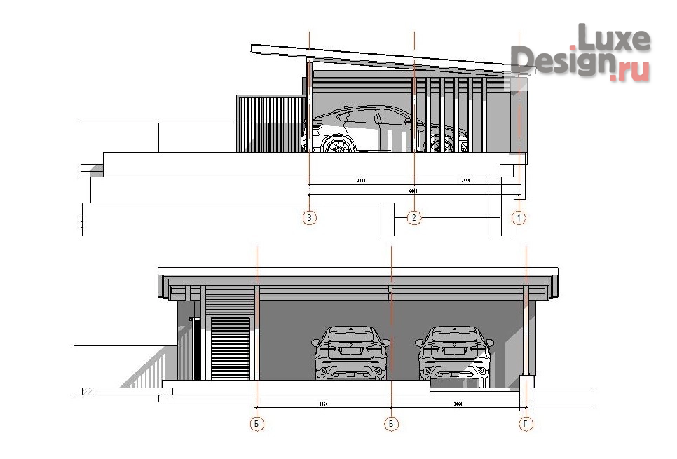 Частная архитектура "КП Ахуны Пенза, навес для авто" (фото 4)