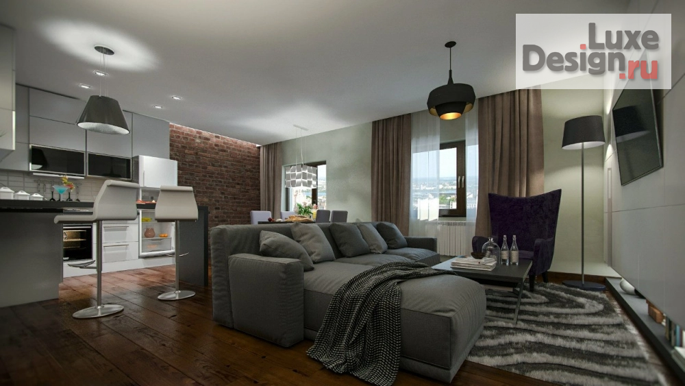 Дизайн интерьера трехкомнатной квартиры "Проект квартиры в ЖК "Пять звезд"" (фото 1)