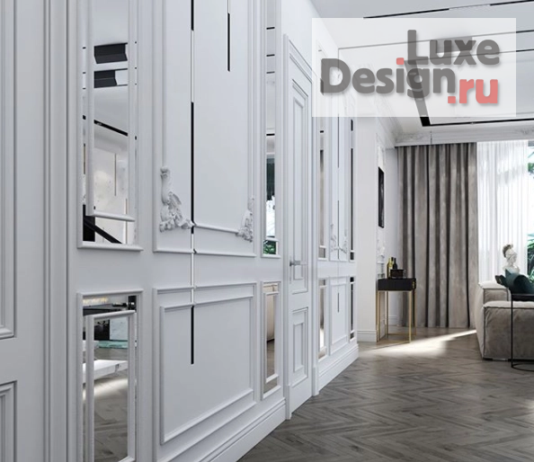 Дизайн интерьера коттеджа "Гостиная в стиле неоклассика" (фото 6)