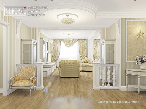 Дизайн интерьера двухкомнатной квартиры в Воронеже "Золотая классика"